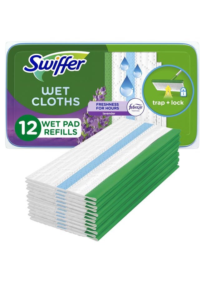 Swiffer Sweeper Wet Mopping Pad Refills for Floor Mop with Febreze Lavender Scent, 12 Count (Packaging May Vary) - Image 1