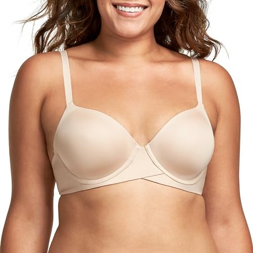 Maidenform Womens Underwire Bra, One Fab Fit Demi T-shirt Convertible For Bras, Paris Nude, 36B US - Image 1