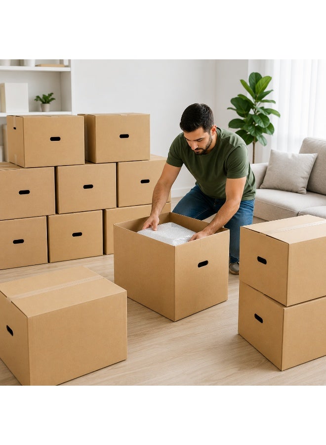 Best Set of 10 Heavy Duty Cardboard Moving Boxes – 50 × 48 × 48 cm | 5 Ply - Image 2