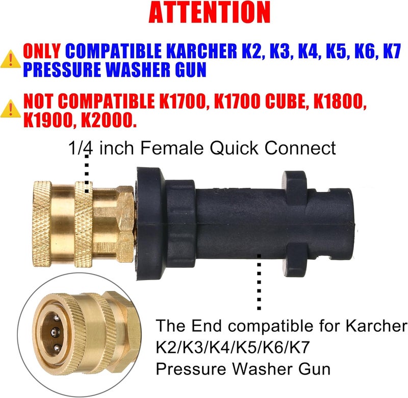 M MINGLE Pressure Washer Gun Adapter, to 1/4'' Quick Connect Fitting, Only Compatible Karcher K2, K3, K4, K5, K6, K7 - Image 4