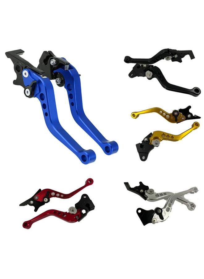 Blue Adjustable Aluminum Alloy Handlebar Brake Levers 2 Pack for Motorcycles Electric Bikes Scooters Durable Ergonomic Design Textured Grip Adjustable Angles Precise Control - Image 1