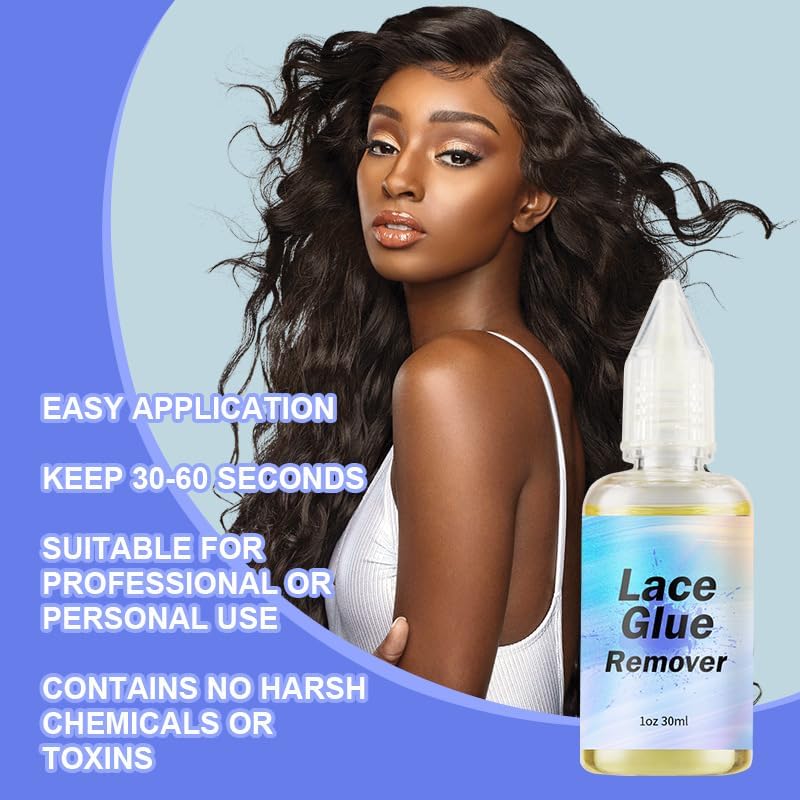Wig Glue for Front Lace, Remover Set, Invisible Strong Bonding, Easy to Apply Fast Drying, Solvent, Application Brush - Image 5
