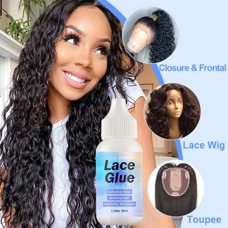 Wig Glue for Front Lace, Remover Set, Invisible Strong Bonding, Easy to Apply Fast Drying, Solvent, Application Brush - Image 2
