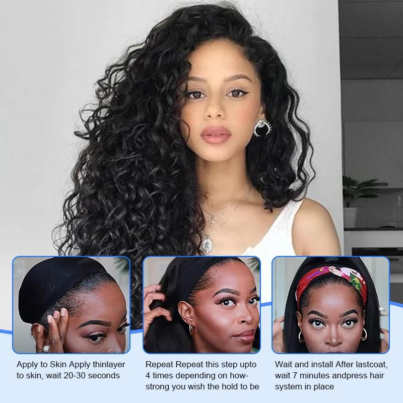 Wig Glue for Front Lace, Remover Set, Invisible Strong Bonding, Easy to Apply Fast Drying, Solvent, Application Brush - Image 4