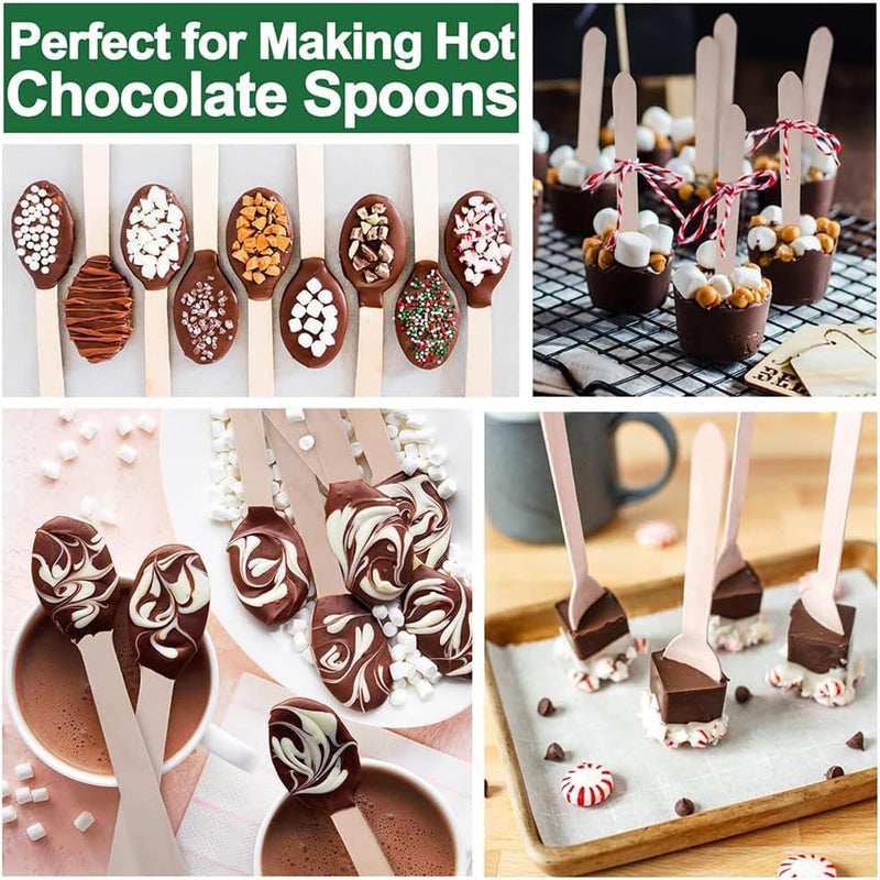 Avenn Disposable Wooden Spoon 140 mm Mini Taster Spoon Pastry Ice Cream Spoon Eco Friendly Bio Degradable for Home Use Dining Spoons Ideal for Kids Birthday Wedding Party 400 - Image 2