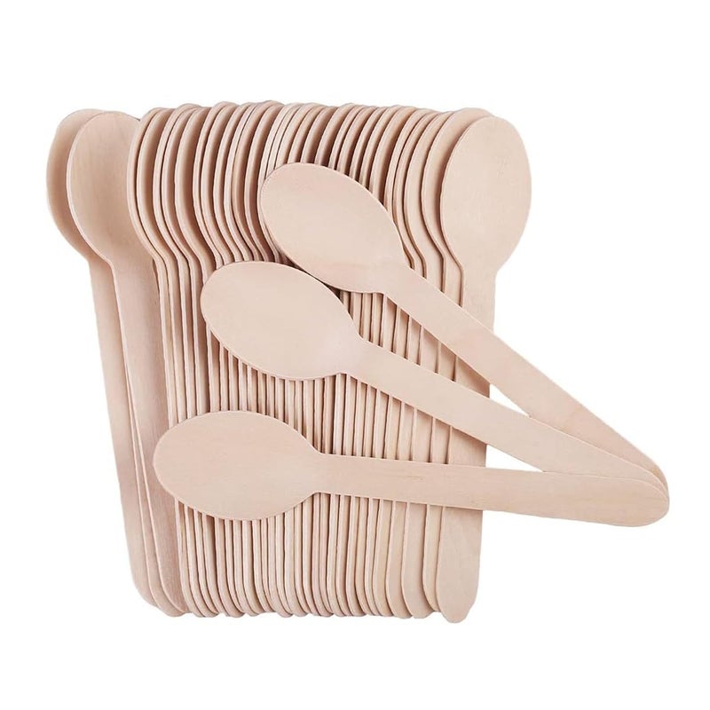 Avenn Disposable Wooden Spoon 140 mm Mini Taster Spoon Pastry Ice Cream Spoon Eco Friendly Bio Degradable for Home Use Dining Spoons Ideal for Kids Birthday Wedding Party 400 - Image 3