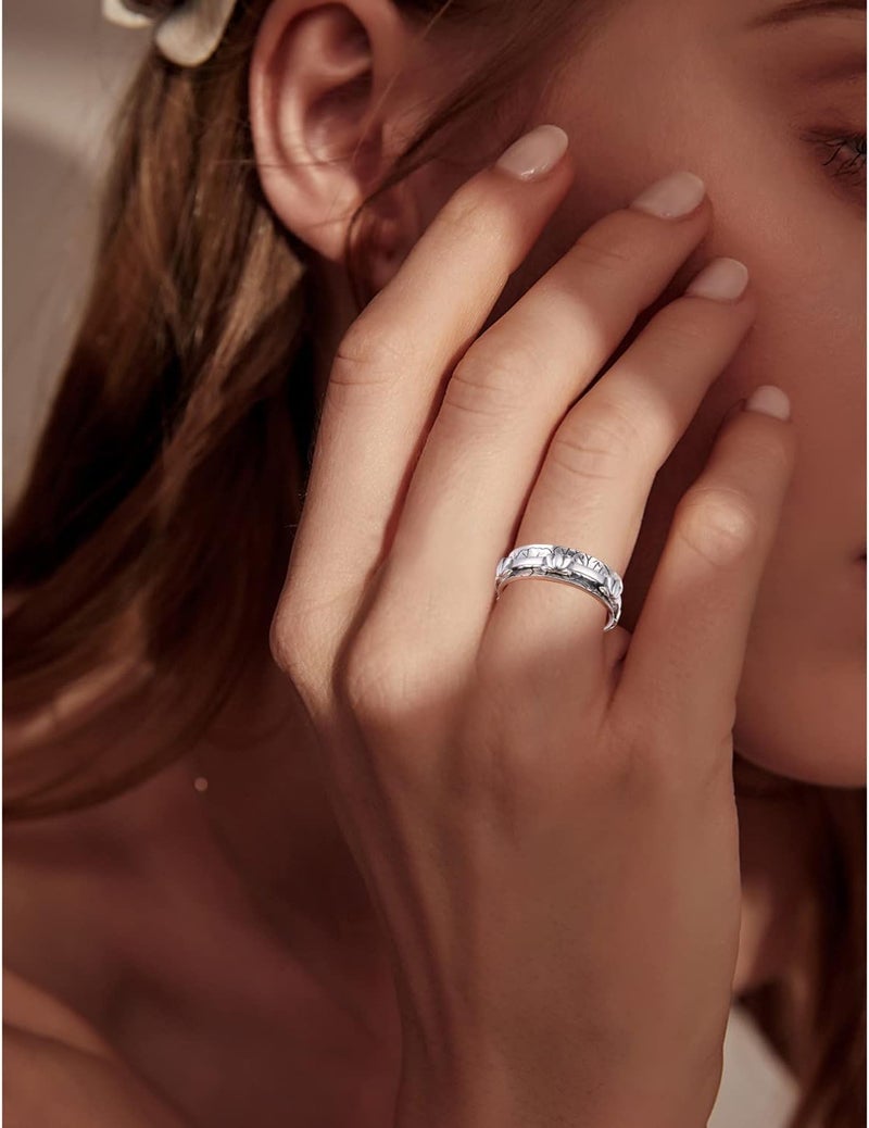 Ladytree Anxiety Relieve Spinner Rings Sterling Silver Worry Stress Relieving Boredom ADHD Autism Ring for Women Men - Image 3