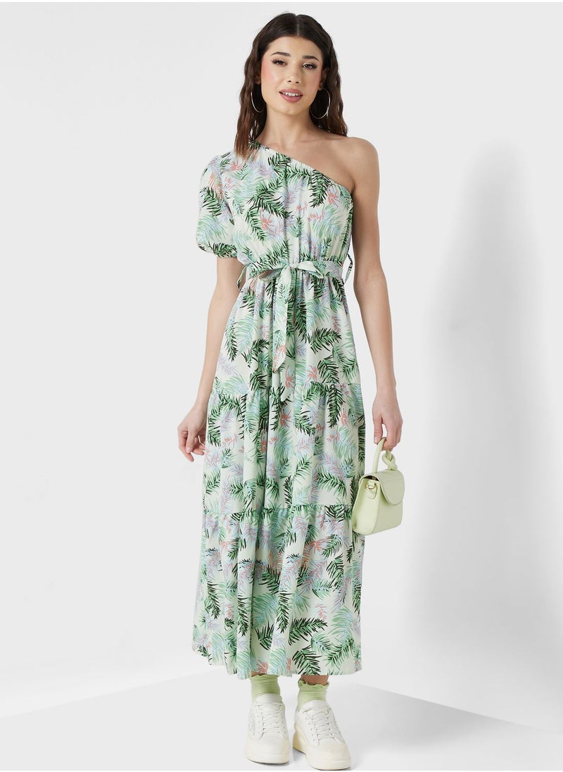 Ginger - One Shoulder Printed Dress - Image 1