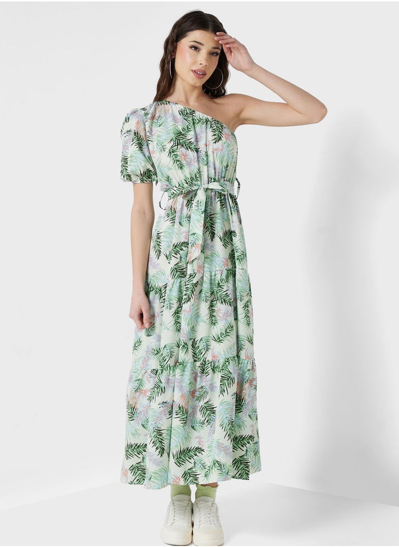 Ginger - One Shoulder Printed Dress - Image 1
