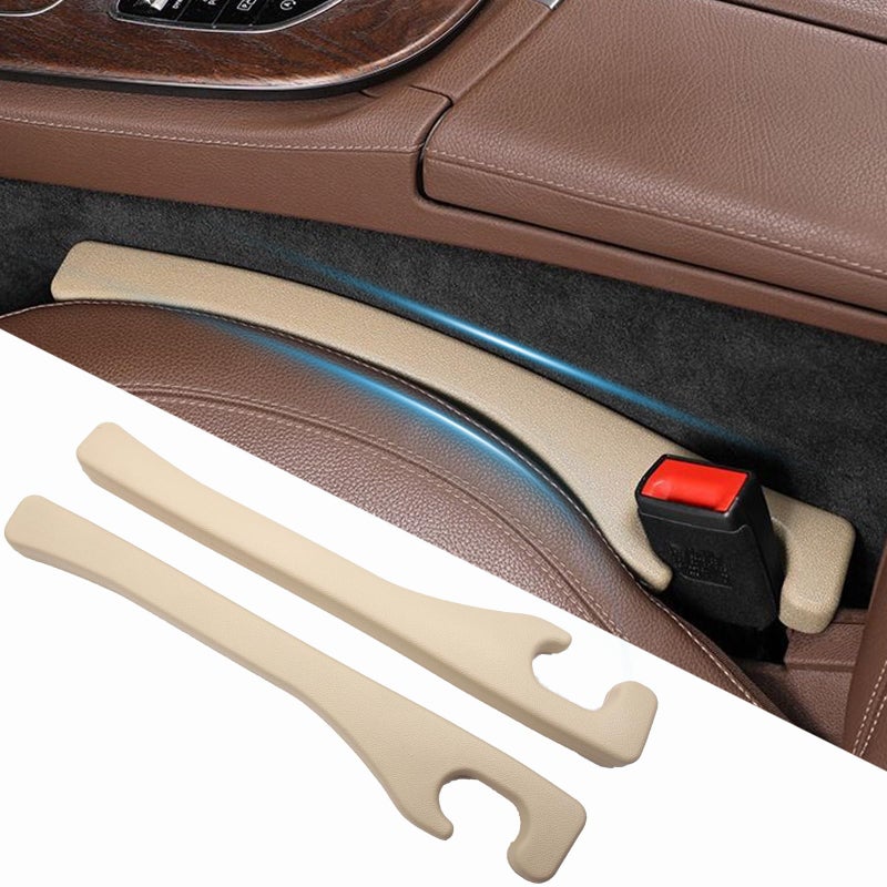 Uootill Car Seat Gap Filler Set Of 2 Seat Gap Organizer  No Drop Seat Guard Car Seat Accessories Drop Seat Gap Fillers Between Seat And Console Stop Things From Dropping (Beige) - Image 1