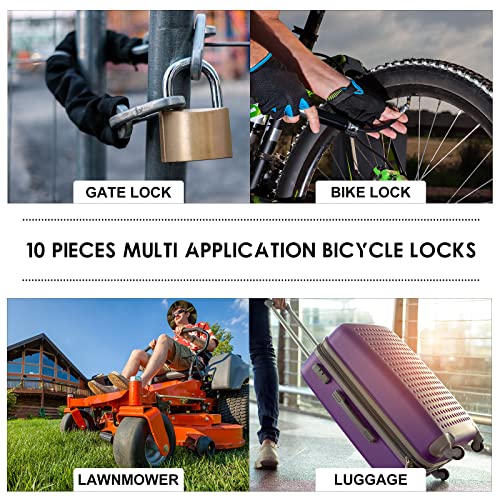 Hotop 10 Pcs Bike Lock Cable with Combination, 4 Feet Coiled Preset Bike Lock High Security 4 Digit Bicycle Lock Anti Theft Bike Accessories Black Bike Cable Locks, 5/6 Inch Diameter - Image 5