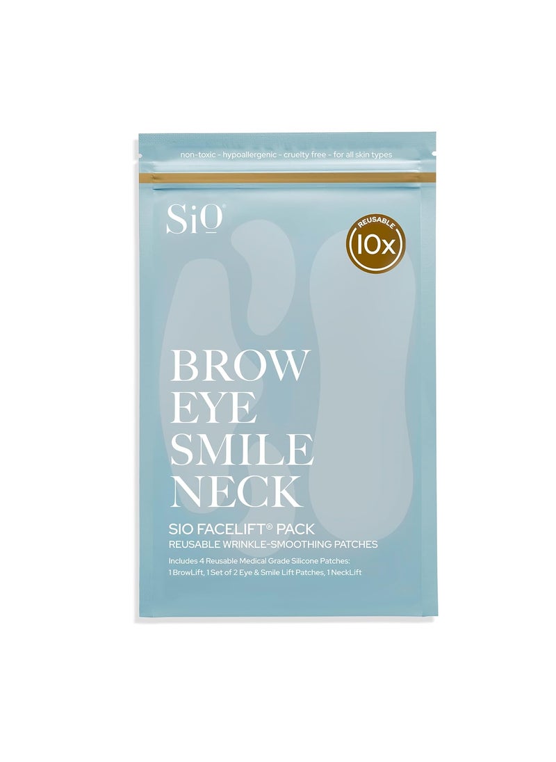 Sio SiO Beauty FaceLift - Reusable Anti-Wrinkle Patches for Neck, Forehead, Eye & Smile - Overnight Smoothing Silicone for Fine Lines, Wrinkles, and Aging 