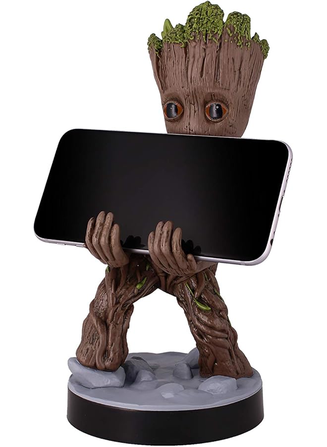 erorex Guardians Of The Galaxy Toddler Groot Original Mobile Phone And Gaming Controller Holder Device Stand Cable Guys Marvel Licensed Figure Black - Image 1