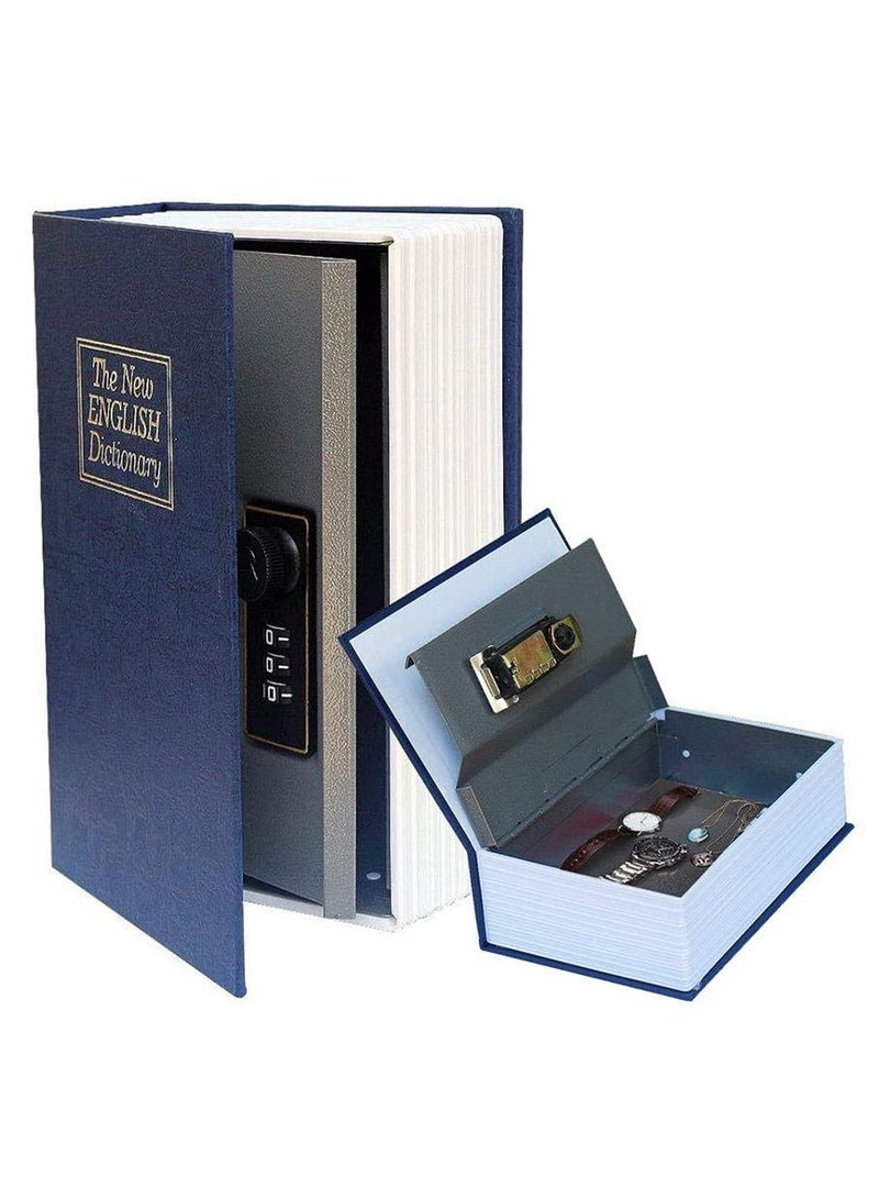 Locked Safe Box Looks Like Real English Dictionary Book Strong Steel Plate Cardboard Cover Concealed on Bookshelf for Hiding Cash Jewelry Watches Credit Card  - Image 1