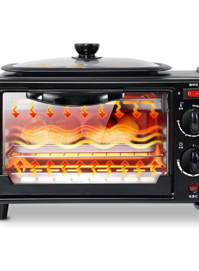 3 in 1 Multifunctional Breakfast Preparation Set Fryer Oven and Coffee Maker 12L Capacity 2800W