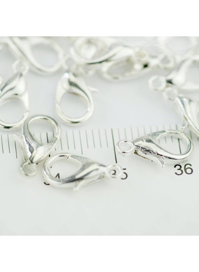 Yueton Curved Lobster Clasps-100Pieces 7X12Mm Silver Plated Lobster Claw Clasps Diy Jewelry Fastener Hook Necklace Diy Fasteners  Silver - Image 2