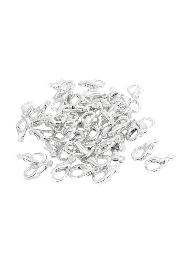 Yueton Curved Lobster Clasps-100Pieces 7X12Mm Silver Plated Lobster Claw Clasps Diy Jewelry Fastener Hook Necklace Diy Fasteners  Silver - Image 1