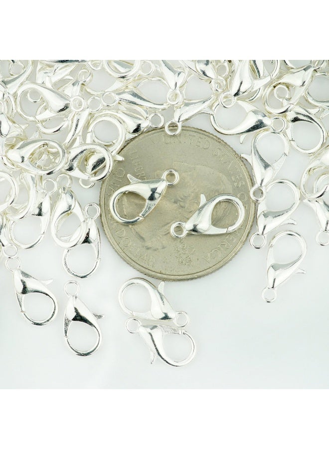 Yueton Curved Lobster Clasps-100Pieces 7X12Mm Silver Plated Lobster Claw Clasps Diy Jewelry Fastener Hook Necklace Diy Fasteners  Silver - Image 3