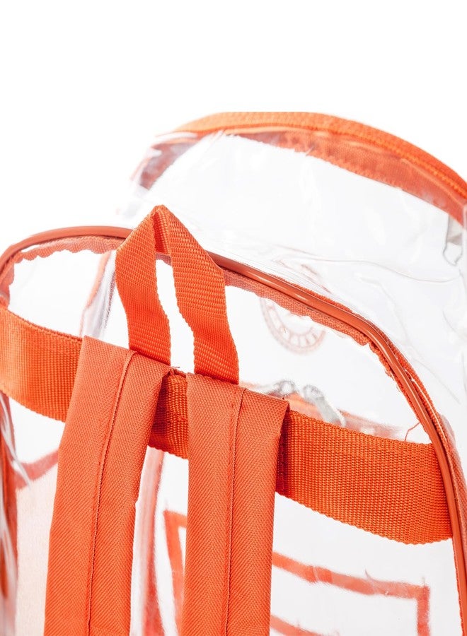K-Cliffs Clear Backpack Heavy Duty See Through Student Bookbag Large Durable School Bag Quality Transparent PVC Travel Security Workbag Orange - Image 5
