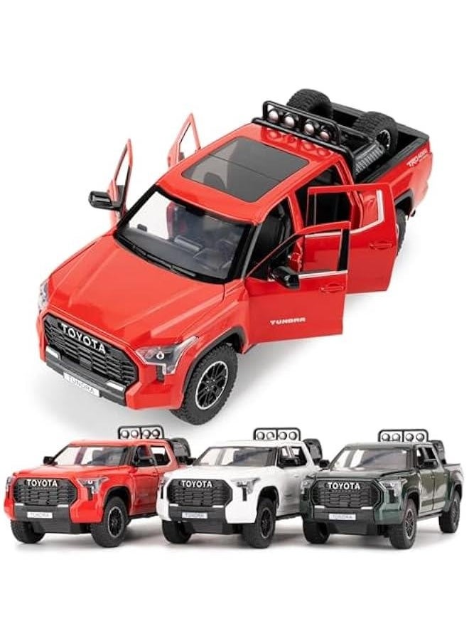 Generic - 1:24 Tundra Off-Road Pickup Car Model, Pull Back Diecast Truck Toy with Sounds＆Lights for Kids Boys Girls and Adults, Gift Red - Image 1