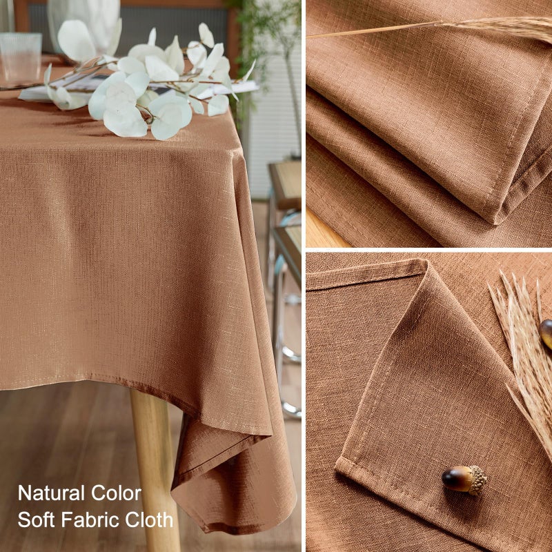 AUSSPVOCT Textured Tablecloth Rectangle 60x104 Water Resistant Spill-Proof Wipeable Table Cloth Wrinkle Free Fabric Dining Table Cover for Birthday Party Farmhouse Spring Kitchen Tablecloths - Image 2