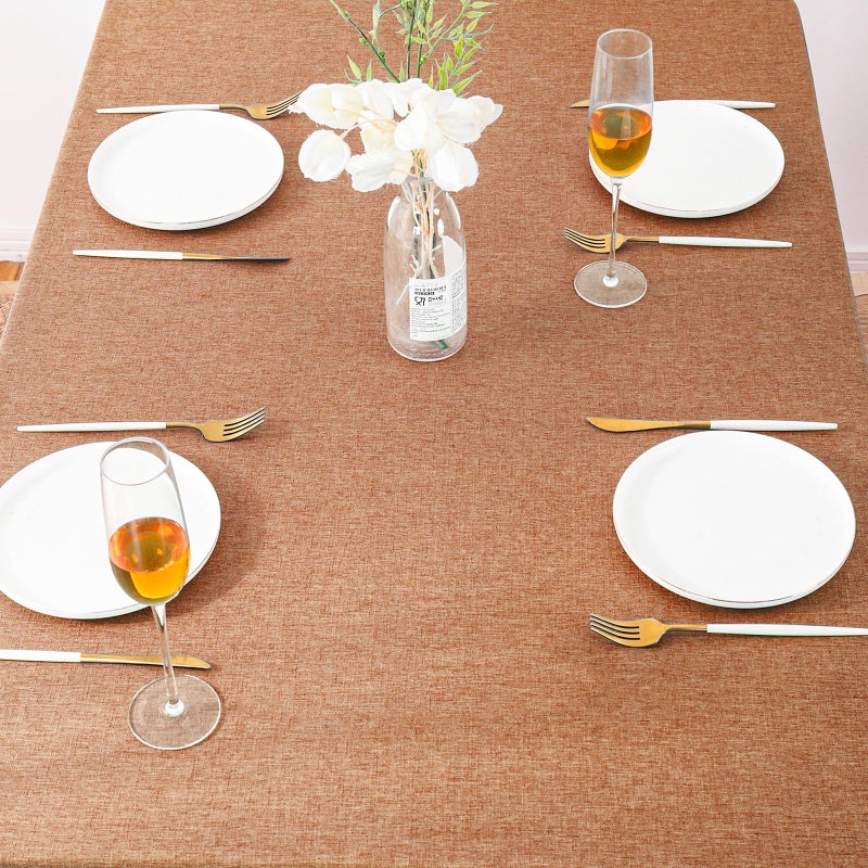 AUSSPVOCT Textured Tablecloth Rectangle 60x104 Water Resistant Spill-Proof Wipeable Table Cloth Wrinkle Free Fabric Dining Table Cover for Birthday Party Farmhouse Spring Kitchen Tablecloths - Image 4