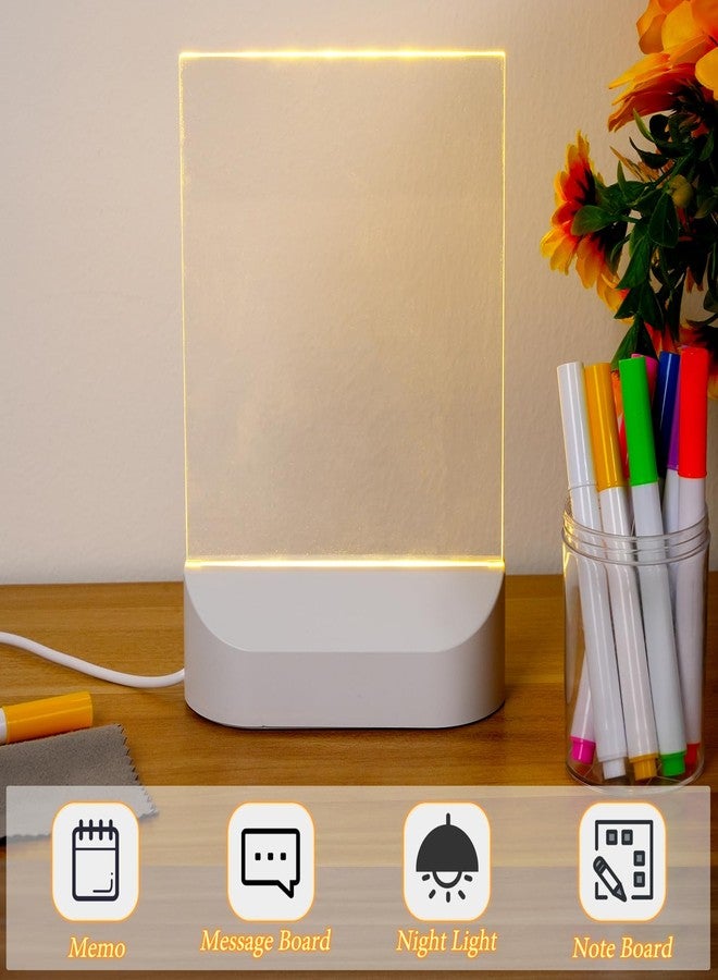CAPOT Acrylic Dry Erase Board with Light 5 X 6” Light up Dry Erase Board with Stand Clear Desktop Glow Memo LED Letter Message Board White Board Note Board with Colors Includes Markers (Romantic Style) - Image 5
