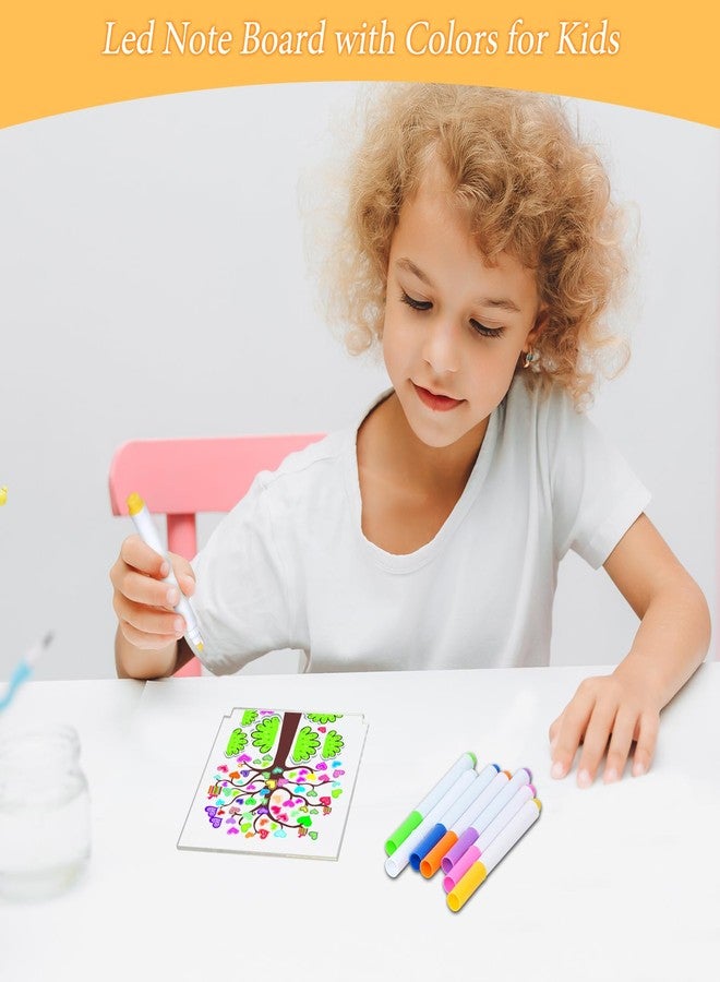CAPOT Acrylic Dry Erase Board with Light 5 X 6” Light up Dry Erase Board with Stand Clear Desktop Glow Memo LED Letter Message Board White Board Note Board with Colors Includes Markers (Romantic Style) - Image 3