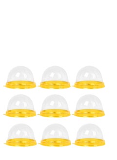 SYOSI 50 Packs of Mini Cake Box, Clear Plastic Cookies Muffins Dome Box Mooncake Box with with Clear Dome for Wedding Birthday Party Small Cupcakes, Desserts and Candy DisplayGold  - Image 1