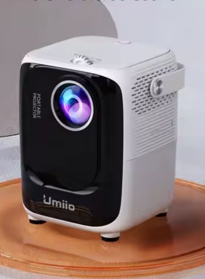 Umiio بروجيكتور ذكي محمول Umiio A007 بدقة Full HD 1080P، بروجيكتور فيديو يعمل بنظام أندرويد مع واي فاي 5G وبلوتوث، متوافق مع iOS وأندرويد وHuaweiCast مناسب للاجتماعات الخارجية وصالات العرض المنزلية. - Image 1