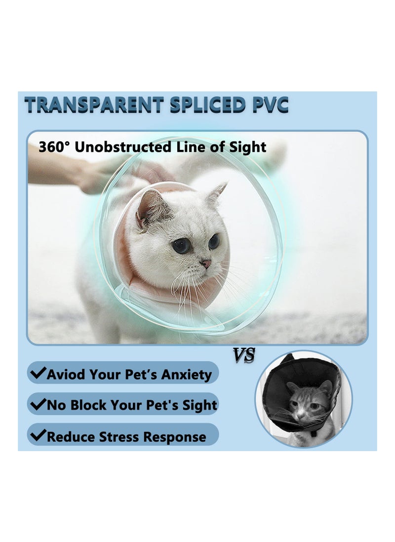 SYOSI - Cat Cone, Adjustable Soft Cone for Cats to Stop Licking and Scratching,7.5In-10In Comfortable Cat Cone Collar with Upgraded PVC Material and Adjustable Velcro for After Surgery Healing Wound - Image 1