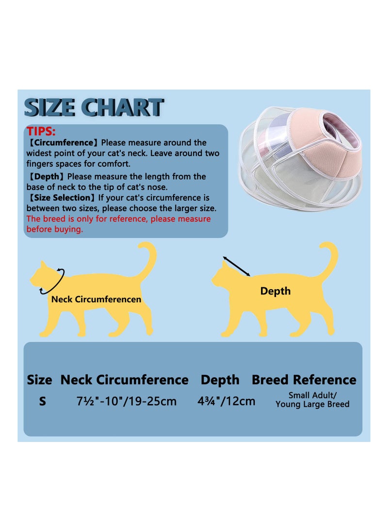 SYOSI - Cat Cone, Adjustable Soft Cone for Cats to Stop Licking and Scratching,7.5In-10In Comfortable Cat Cone Collar with Upgraded PVC Material and Adjustable Velcro for After Surgery Healing Wound - Image 1