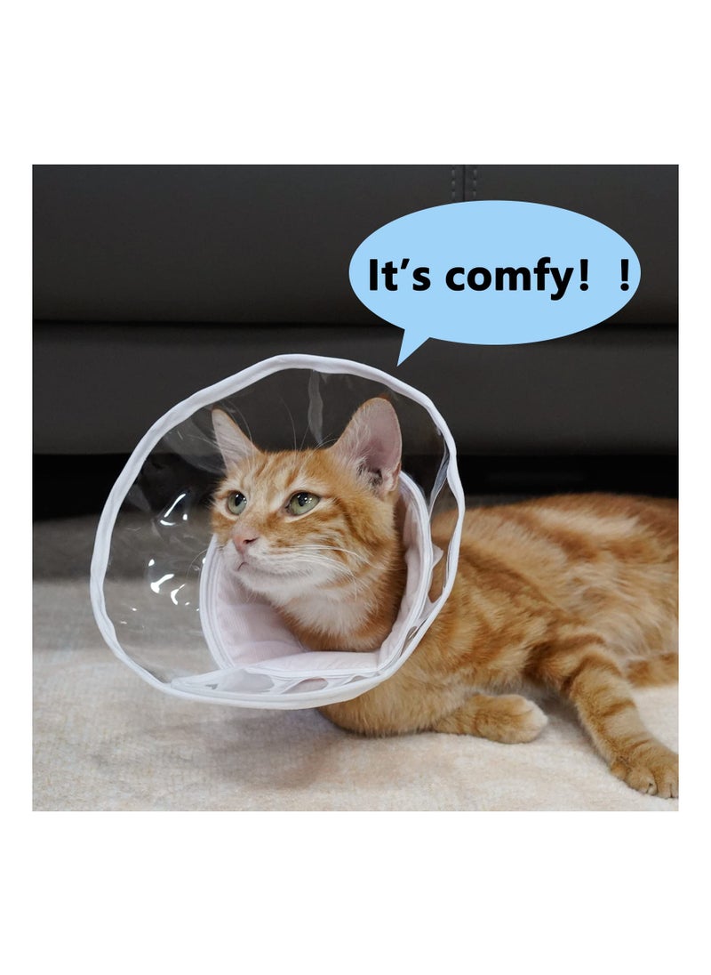 SYOSI - Cat Cone, Adjustable Soft Cone for Cats to Stop Licking and Scratching,7.5In-10In Comfortable Cat Cone Collar with Upgraded PVC Material and Adjustable Velcro for After Surgery Healing Wound - Image 1