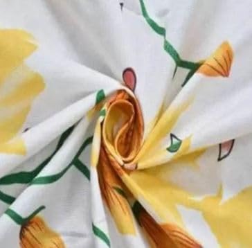 VIVAN Textiles Floral Printed Microfiber Wrinklefree Super Soft 144 TC Bedsheet for 2 Double Bed with 4 Pillow Covers 220x230 cm White Blue  - Image 3