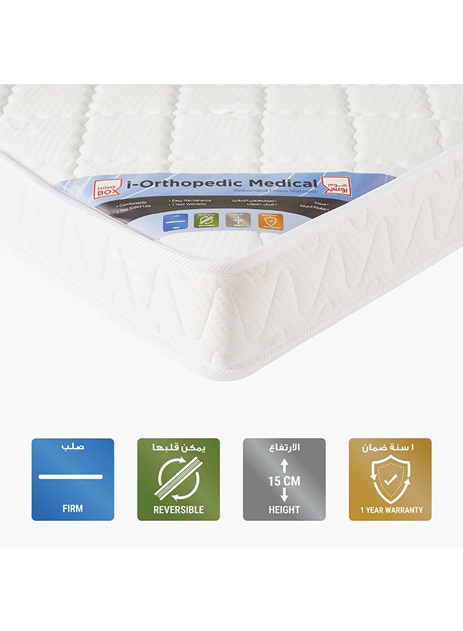 Home Box iOrthopedic Medical Single Firm Rebonded Foam Mattress 200 x 15 x 90 cm with 1 year warranty - Image 1