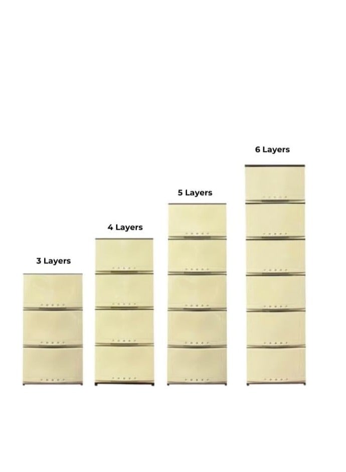 ECVV ECVV Plastic Cabinet Drawers Storage Dresser, Closet Drawers Organizer Unit for Clothes,Toys,Bedroom,Playroom Brown-Beige - 5 Layer - Image 4