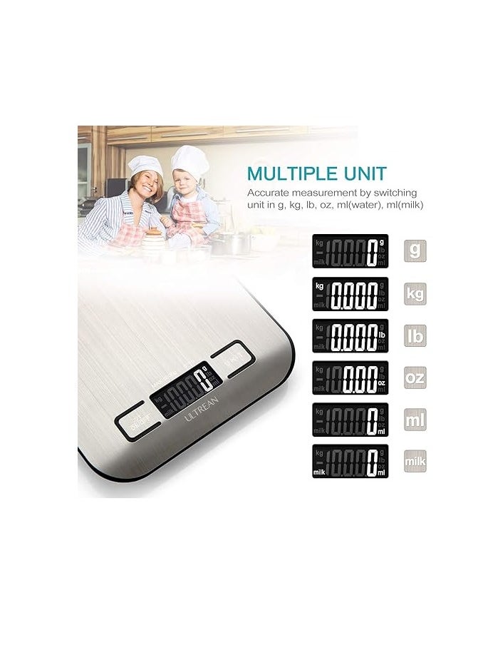Ultrean - Ultrean Digital Food Scale, High Precision Kitchen Scale -5 Units with Tare Function, Stainless Surface (Batteries Included) - Image 1