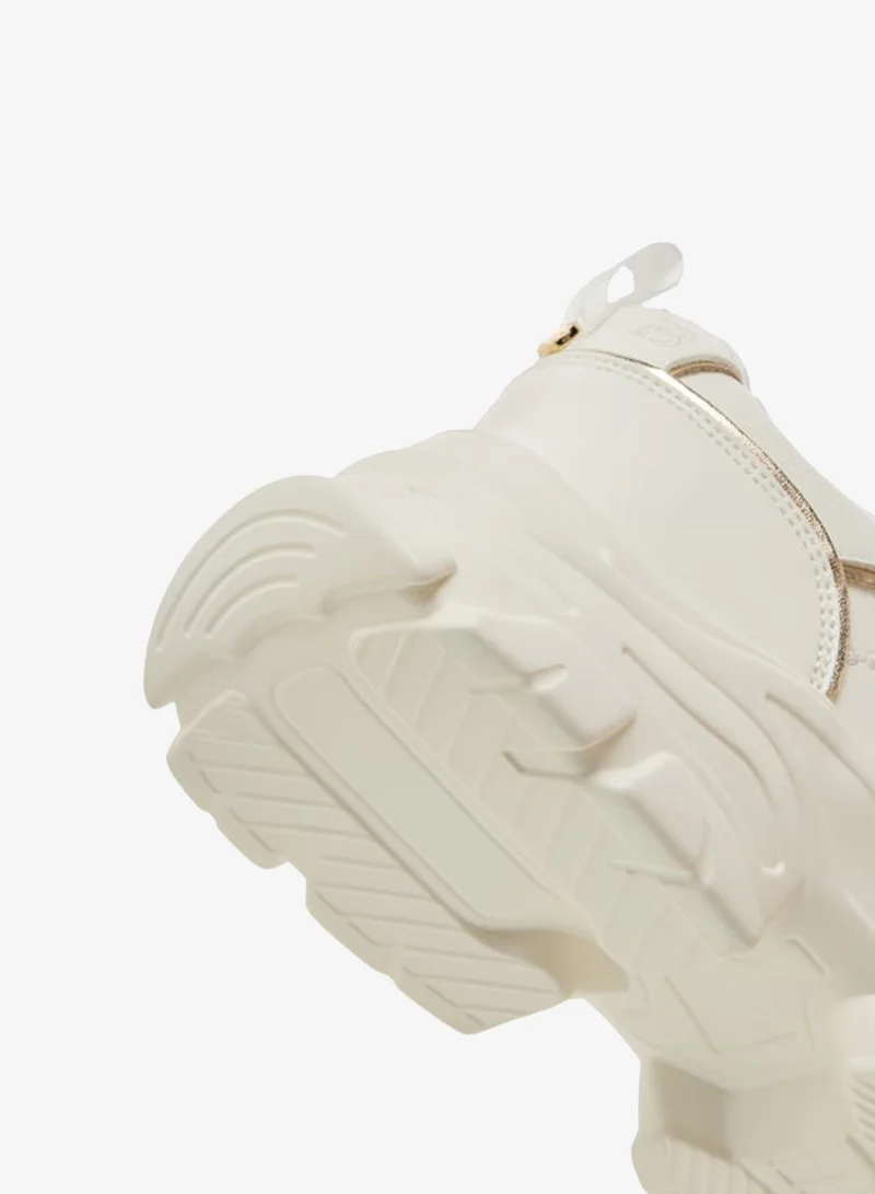 Flora Bella By Shoexpress Women Logo Embroidered Sneakers with Lace-Up Closure