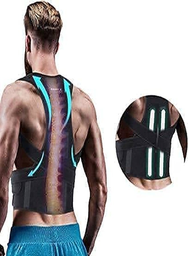 PharmEasy Premium Magnetic Back Brace Posture Corrector For Men Shoulder Support Belt For Men And Women, Belt For Lower & Upper Back Pain Relief With Back Support Plates Man & Woman Universal (Large) - Image 3