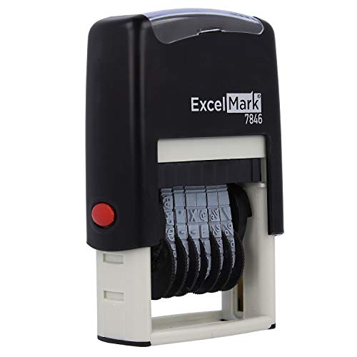 ExcelMark Self-Inking Rubber Number Stamp, Black Numbering Stamp, 6 Digit - Image 2