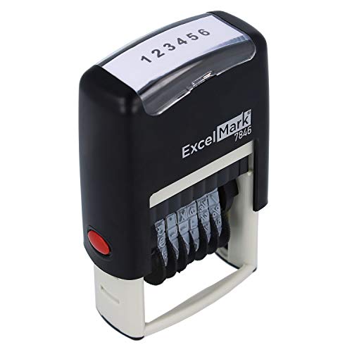 ExcelMark Self-Inking Rubber Number Stamp, Black Numbering Stamp, 6 Digit - Image 5