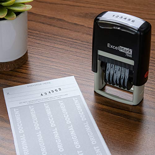 ExcelMark Self-Inking Rubber Number Stamp, Black Numbering Stamp, 6 Digit - Image 4