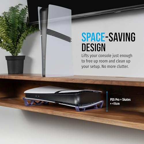 Glistco Skates - Horizontal Stand for PS5 Pro Compatible with Disc & Digital Edition (Galaxy Purple) - Image 3