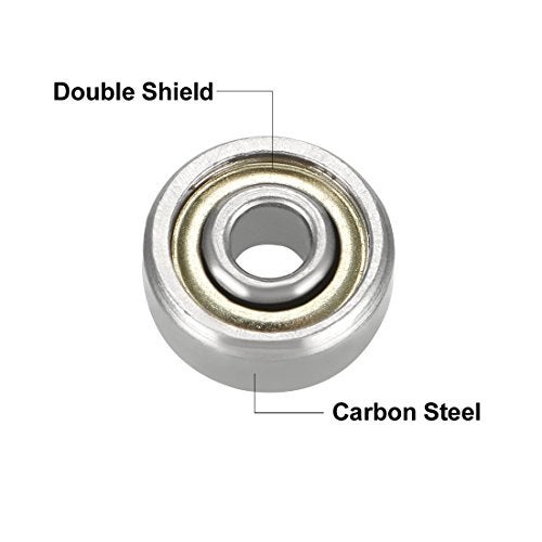 uxcell 623ZZ Ball Bearing 3mm x 10mm x 4mm Double Shielded 623-2Z 80023 Deep Groove Bearings, Carbon Steel (Pack of 20) - Image 2