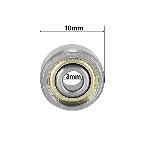 uxcell 623ZZ Ball Bearing 3mm x 10mm x 4mm Double Shielded 623-2Z 80023 Deep Groove Bearings, Carbon Steel (Pack of 20) - Image 4