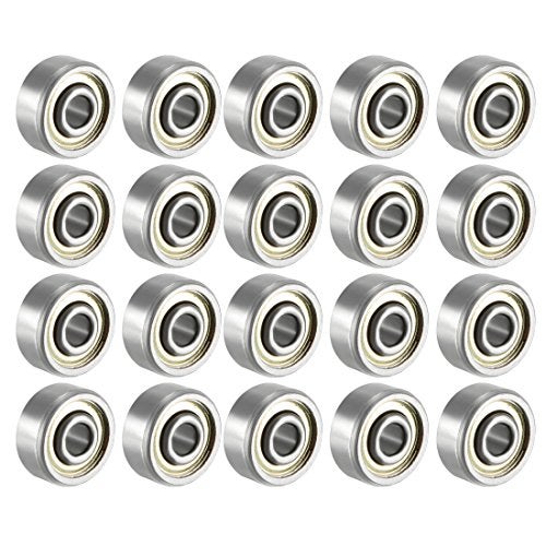uxcell 623ZZ Ball Bearing 3mm x 10mm x 4mm Double Shielded 623-2Z 80023 Deep Groove Bearings, Carbon Steel (Pack of 20) - Image 1