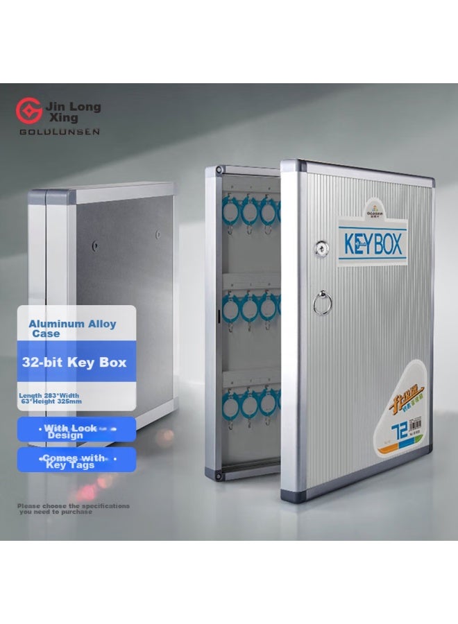 Jin Longxing Jinlongxing 32-slot Key Cabinet With Lock, Aluminum Alloy Key Storage Box/key Management Box/key Case/emergency Key Cabinet Wall-mounted/with Key Tags A8032 - Image 1