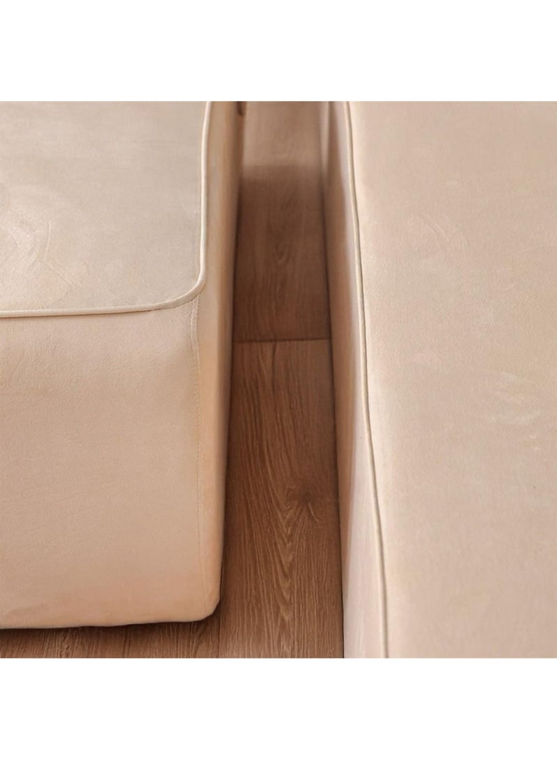 Karnak Milan Modern L-Shaped Sectional Sofa, Dark Beige Velvet, Left Chaise Orientation, Space-Saving Design with Interchangeable Chaise - Image 5