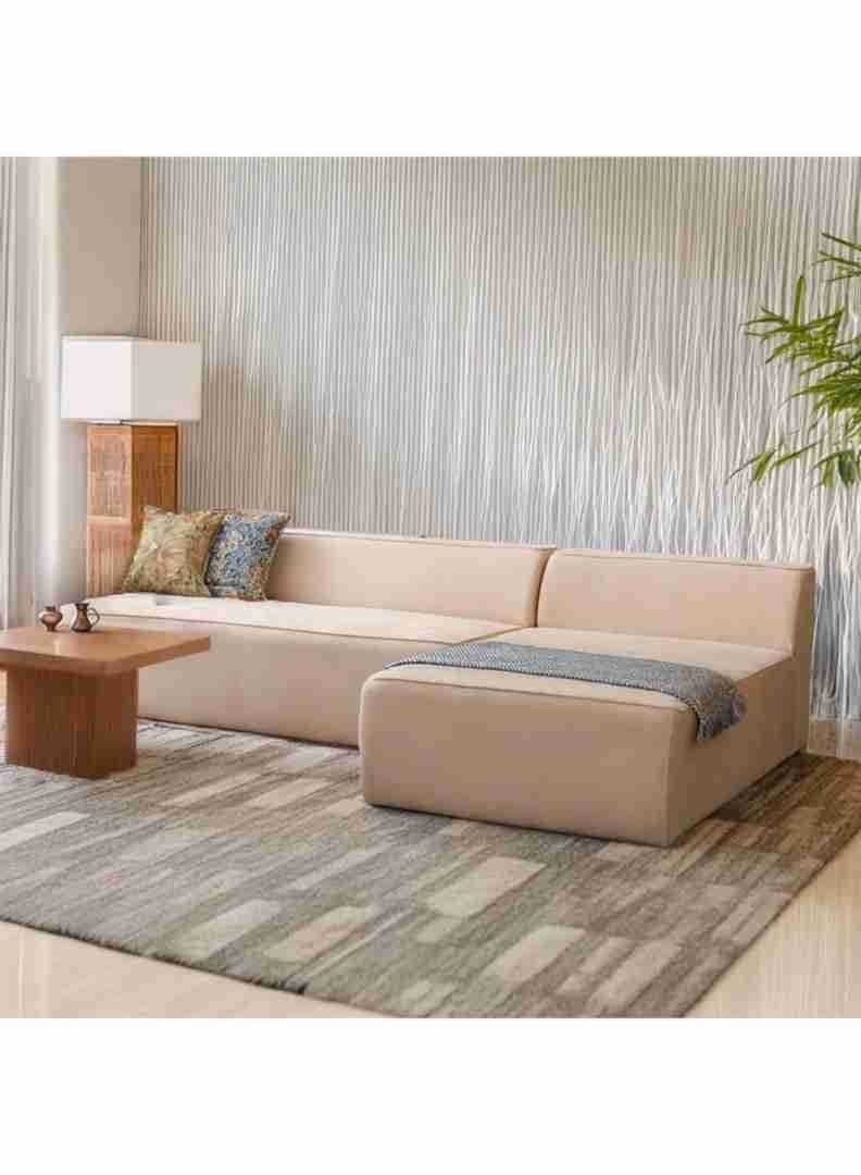 Karnak Milan Modern L-Shaped Sectional Sofa, Dark Beige Velvet, Left Chaise Orientation, Space-Saving Design with Interchangeable Chaise - Image 2