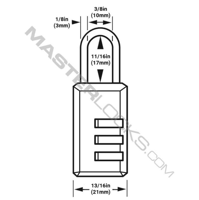 Master Lock Master Lock Black Combination Padlock, Indoor Gym Locker Lock with Customizable 3-digit Code for Luggage, Backpacks, Cabinets, 647D  - Image 5